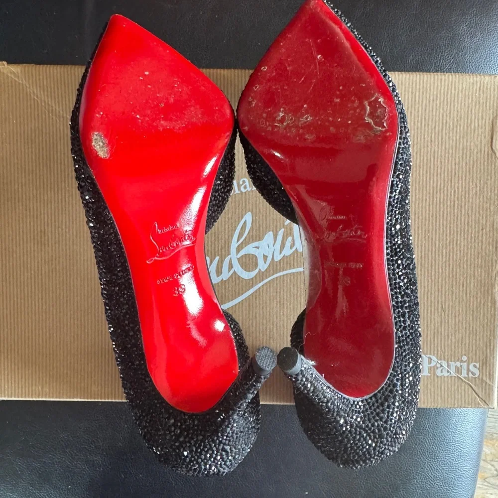 Christian Louboutin Black Glitter Heels - Picture 8 of 10